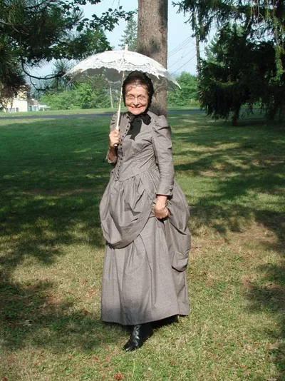 Eileen Patch in 1880s period costume as Sarah Englis